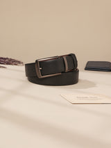 Black & Burgundy Textured Reversible Leather Belt