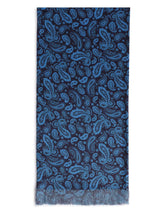 Black & Blue Paisley Stole & Pocket Square Set - TOSSIDO