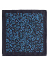 Black & Blue Paisley Stole & Pocket Square Set - TOSSIDO