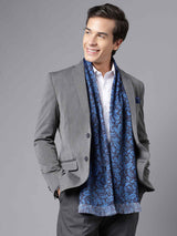 Black & Blue Paisley Stole & Pocket Square Set - TOSSIDO