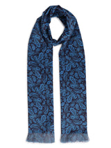 Black & Blue Paisley Stole & Pocket Square Set - TOSSIDO