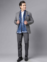 Black & Blue Paisley Stole & Pocket Square Set - TOSSIDO