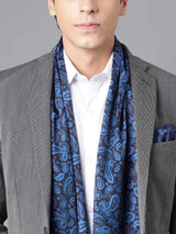 Black & Blue Paisley Stole & Pocket Square Set - TOSSIDO