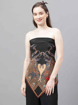 Black & Brown Novelty Scarf & Scarf Bag Set - TOSSIDO