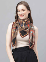 Black & Brown Novelty Scarf & Scarf Bag Set - TOSSIDO