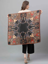 Black & Brown Novelty Scarf & Scarf Bag Set - TOSSIDO