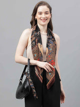 Black & Brown Novelty Scarf & Scarf Bag Set - TOSSIDO