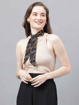 Black & Brown Novelty Scarf & Scarf Bag Set - TOSSIDO