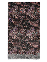 Black & Brown Paisley Stole & Pocket Square Set - TOSSIDO