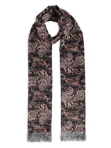 Black & Brown Paisley Stole & Pocket Square Set - TOSSIDO