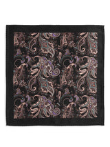 Black & Brown Paisley Stole & Pocket Square Set - TOSSIDO