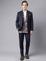 Black & Brown Paisley Stole & Pocket Square Set - TOSSIDO