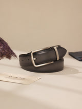 Black Burnished Leather Belt
