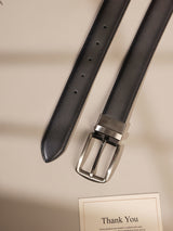 Black Burnished Leather Belt