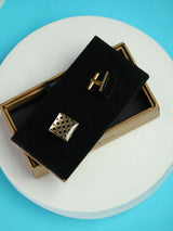 Black Check Cufflinks - TOSSIDO