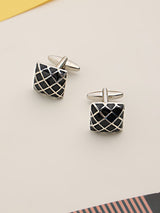 Black Check Cufflinks - TOSSIDO