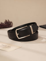 Black Classic Leather Belt - TOSSIDO