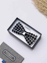Black Crystal Bowtie Brooch - TOSSIDO