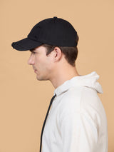 Black Distressed Baseball Cap - TOSSIDO