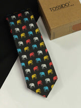 Black Elephant Necktie - TOSSIDO