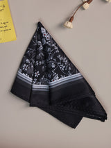 Black Floral Pocket Square - TOSSIDO