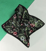 Black Floral Pocket Square - TOSSIDO