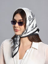 Black Floral Short Scarf - TOSSIDO