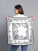 Black Floral Short Scarf - TOSSIDO