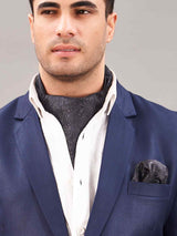 Black Floral Woven Ascot & Pocket Square - TOSSIDO