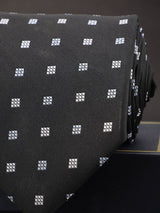 Black Geometric Broad Necktie - TOSSIDO