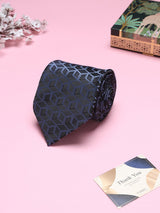 Black Geometric Broad Necktie - TOSSIDO