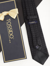 Black Geometric Broad Necktie - TOSSIDO