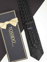 Black Geometric Broad Necktie - TOSSIDO