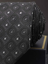 Black Geometric Broad Necktie - TOSSIDO