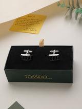Black Geometric Cufflinks - TOSSIDO