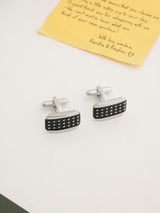 Black Geometric Cufflinks - TOSSIDO