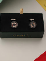 Black Geometric Cufflinks - TOSSIDO