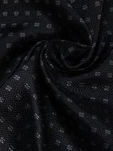 Black Geometric Jacquard Pocket Square - TOSSIDO
