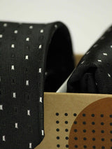 Black Geometric Necktie & Pocket Square Giftset - TOSSIDO