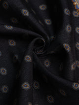 Black Geometric Silk Pocket Square - TOSSIDO