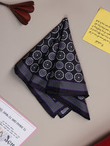 Black Geometric Silk Pocket Square - TOSSIDO