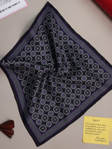 Black Geometric Silk Pocket Square - TOSSIDO