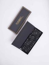 Black Geometric Woven Cravat & Pocket Square Set - TOSSIDO