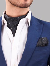 Black Geometric Woven Cravat & Pocket Square Set - TOSSIDO