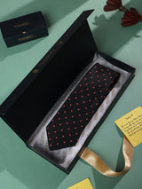 Black Geometric Woven Necktie - TOSSIDO