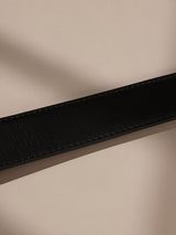 Black Glossy Leather Belt - TOSSIDO