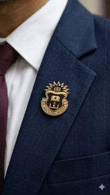 Black & Gold JGU Crest Lapel Pin - TOSSIDO