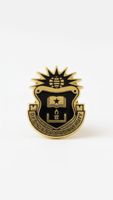 Black & Gold JGU Crest Lapel Pin - TOSSIDO