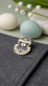 Black & Gold JGU Crest Lapel Pin - TOSSIDO