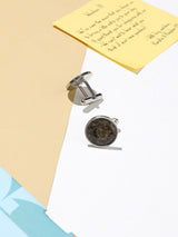 Black & Golden Paisley Cufflinks - TOSSIDO